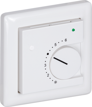 Raumtemperaturfühler mit Drehregler in Wandmontage