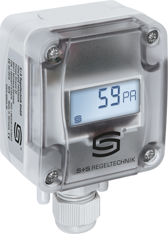 Differenzdrucksensor mit Display in Frontalansicht