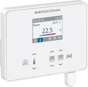 WIRELESS Raumregler in Gesamtansicht mit Display