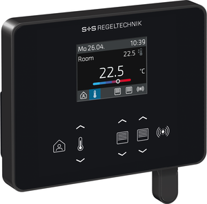 WIRELESS Raumregler in Gesamtansicht mit Display