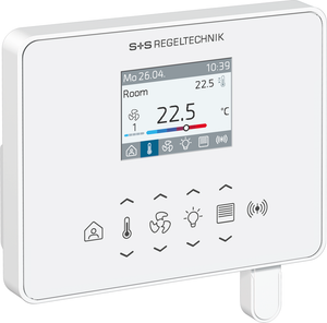 WIRELESS Raumregler in Gesamtansicht mit Display