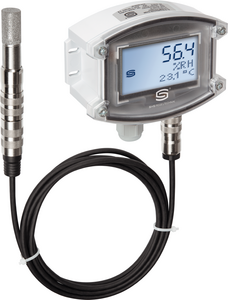 Sensor pendular de humedad y temperatura para interiores, RPFF-25 con display y filtro de metal sinterizado cabezal de medición encajable, 1201-7121-0400-100