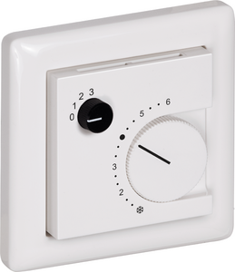 Датчик температуры для помещений, с элементами управления, для установки в плоскую рамку для выключателей, FSTF xx PD4