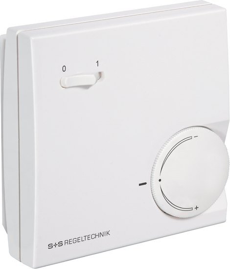 Room temperature sensor with operating element, RTF xx PW (Baldur 1) design with sensor potentiometer (1 kOhm, max. 0.1 W) and rocker switch (max. 24 V AC/ DC, max. 130 mA), 1101-40A0-1061-348