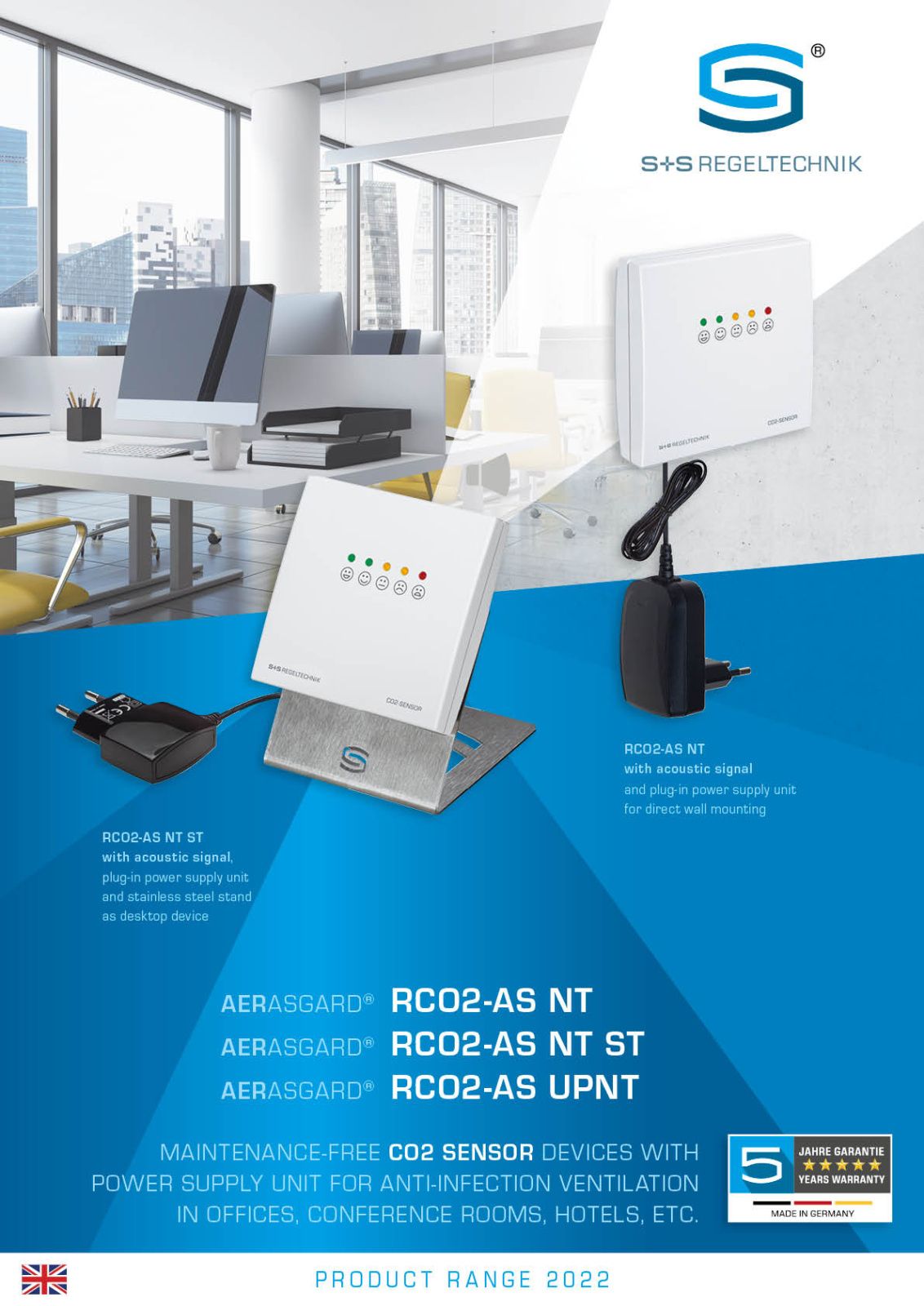 S+S Regeltechnik CO2 Sensor for offices RCO2-AS-NT