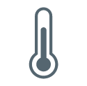 Icon für den Bereich Temperatur. Ähnlich Thermometer. Dunkelgrau