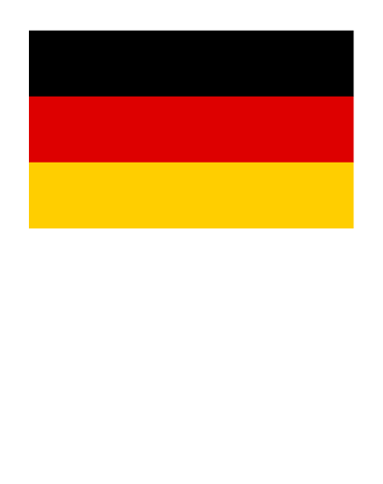 Logo with the flag of Germany on it and proudly made in germany